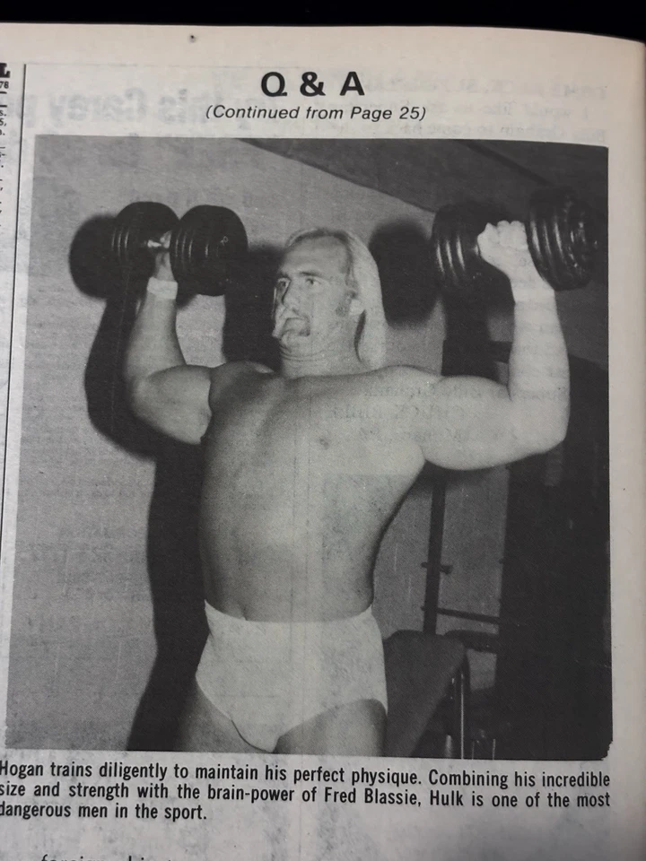 Hulk Hogan Q&A & Pictures Vintage Wrestling Magazine 1980 Dusty Rhodes - Image 3 of 3