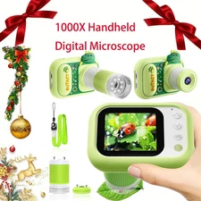 🎁 Microscope for Kids Handheld Mini Portable Digital Rechargeable 1000X Xmas US