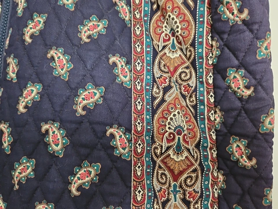 Vera Bradley Luggage Classic Navy Paisley Garment Bag Retired Folds Mini Duffle - Image 2 of 4