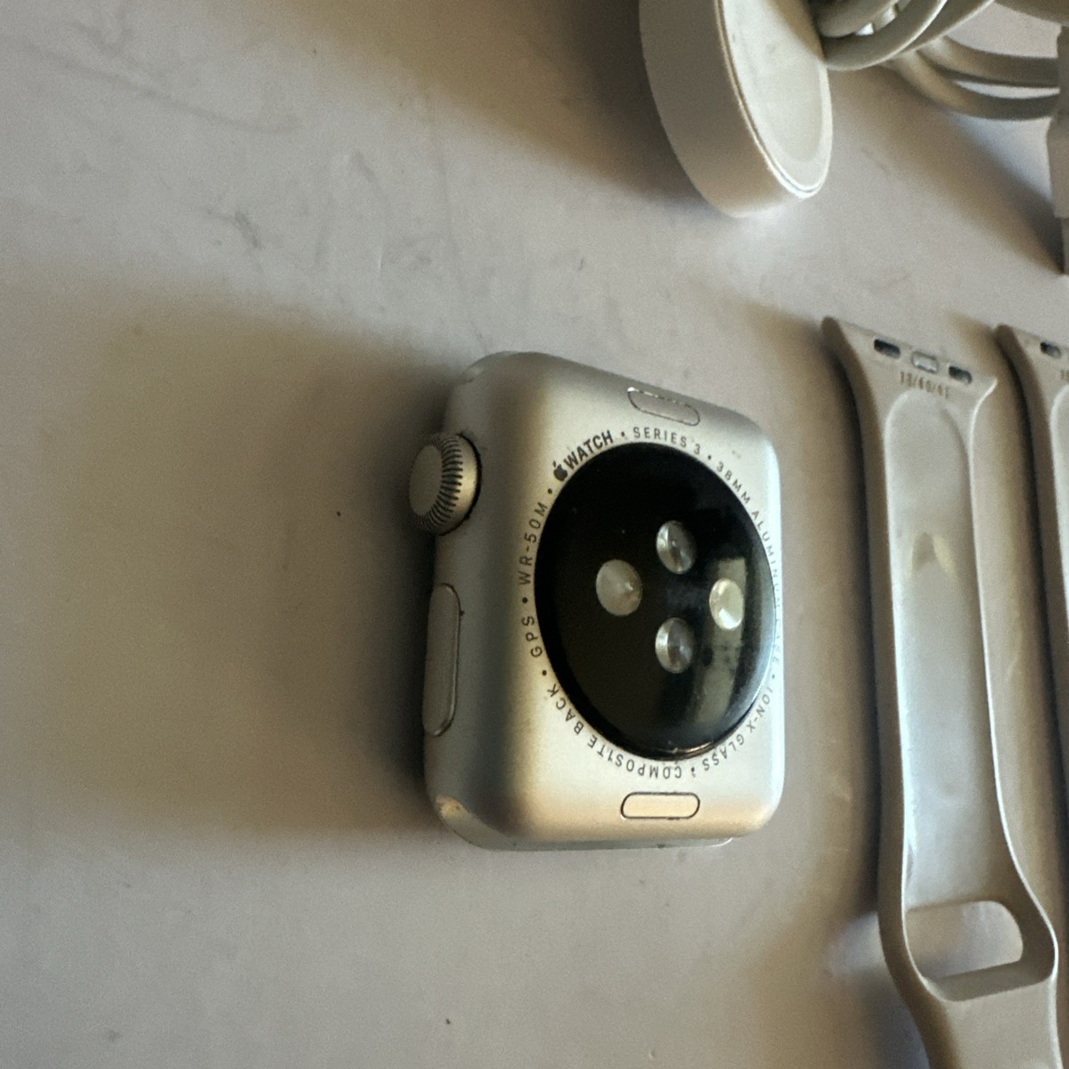 Apple Series 3 Watch 38mm Silver Aluminum GPS WORKS | eBay