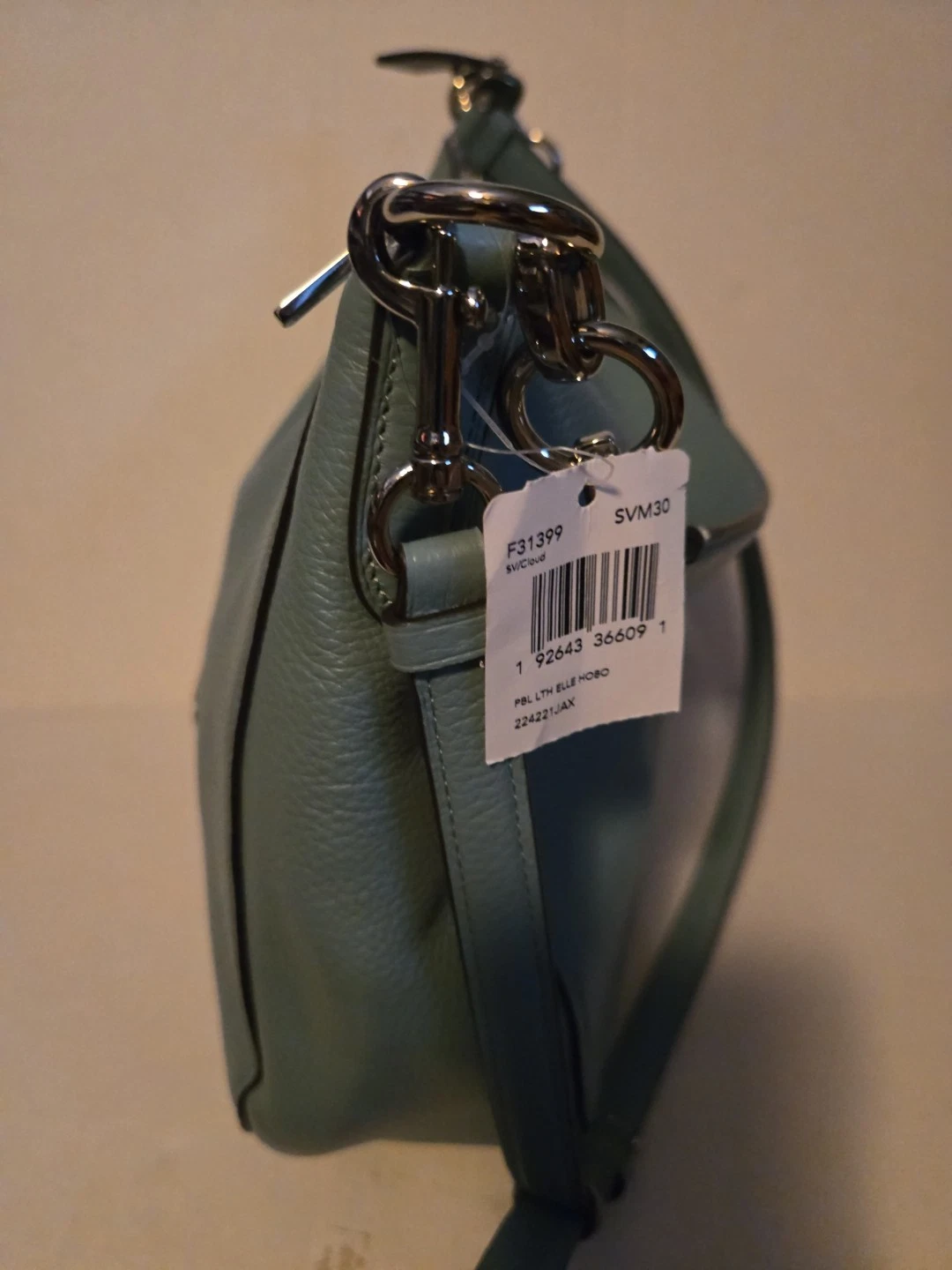 Borsa a tracolla Coach F31399 blu Ellie Hobo in pelle borsa a tracolla Coach in pelle