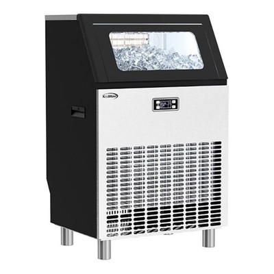 Pemberly Row CIM265 Undercounter Metal Ice Maker Machine in Black