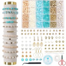 Bracelet Making Kit Jewelry Making Supplies Kit Natural Stone Beads for Irreg...