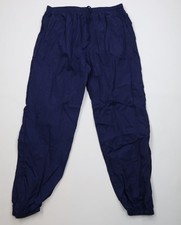 Vintage 90s Streetwear Mens Large Faded Lined Windbreaker Joggers Pants Blue
