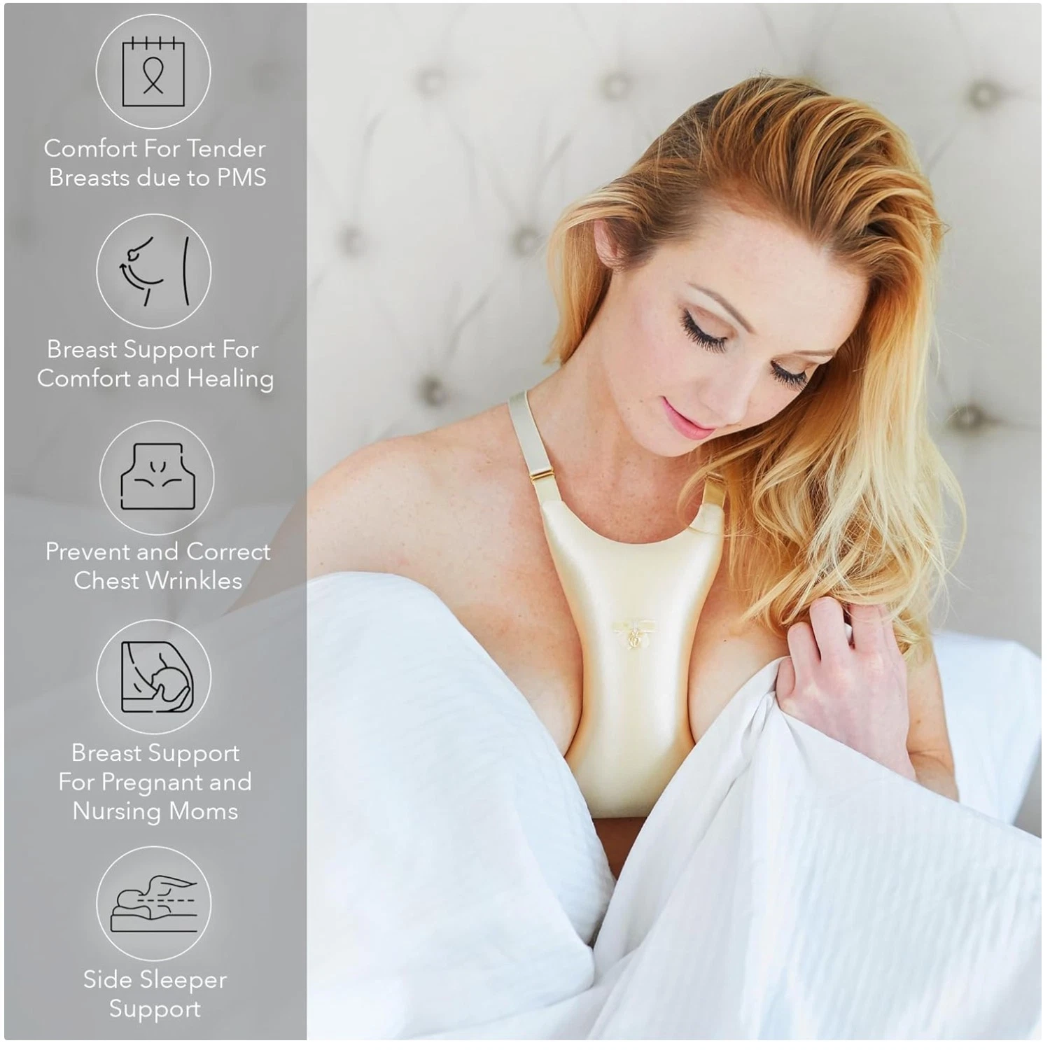 Side Sleeping Breast Pillow - Wrinkle Remover