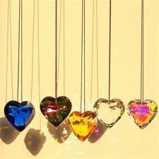 Heart Prism Suncatcher Crystal Rainbow Window Hanging Pendant Home Garden Decor