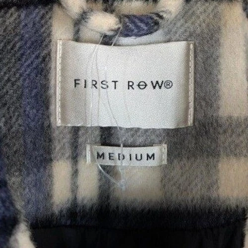 First Row Sporting Goods Plaid Varsity Patch Shirt Jacket Mens M Streetwear image 6