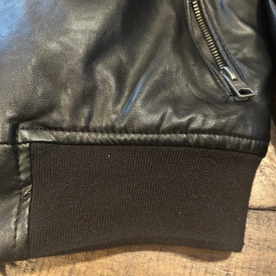 Chaqueta Bomber Zara Colección Niños Imitación Cuero Talla 11/12 Negra Foto 4 de 4