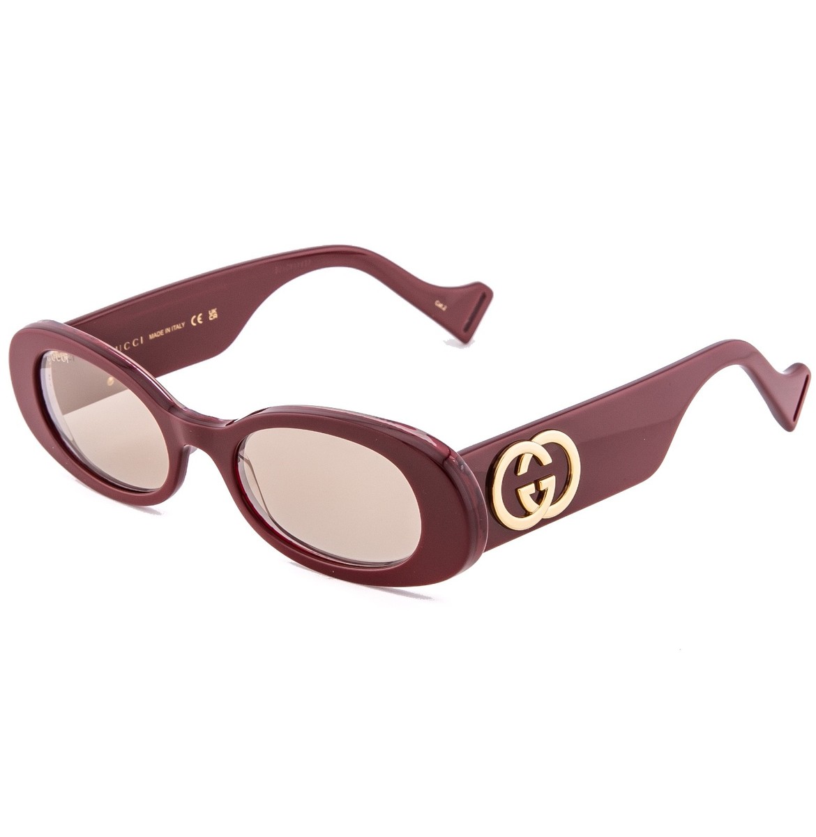 GUCCI 0517 Gg0517S Red Brown Mirrored Guccissima Oval Unisex Logo