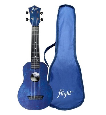 Flight TUS35 DB Travel Sopran Ukulele Dark Blue Koprus ABS Linde Laminat Gigbag
