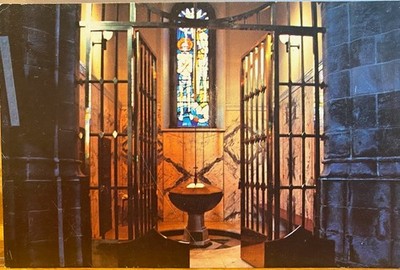 Irish Postcard Stained Glass Window Baptistry GALWAY CATHEDRAL Ireland Pollen