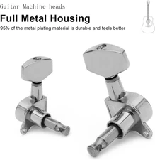 6 Pieces 3L3R Guitar tuner pegs,Big Square Sealed guitar tuning pegs tuners m...