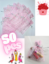 Gift Bags for Package PINK Heart Gift Pouch Candy Wedding Favor 5x7" 50 pcs