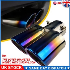 2.5" Auto Car Black Muffler Rear Tip Exhaust Pipe Stainless Steel Tail Throat 1x