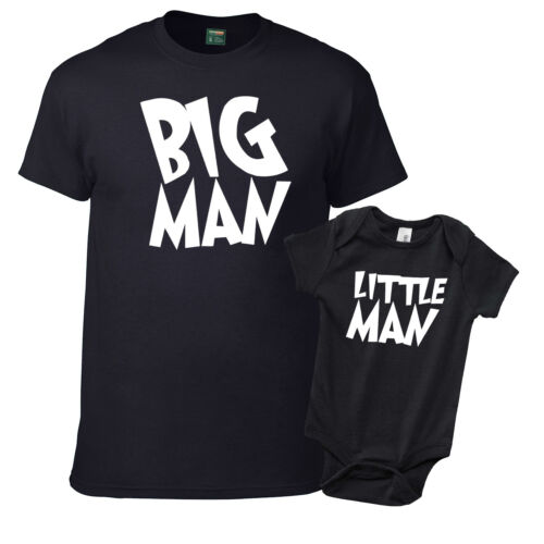 Big Men Little Man Dad and SonT-shirt Singlet Matching Father and Son gift - Picture 1 of 3
