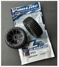 1-pair Pro-Line Racing 9074-21 1/8 Gladiator M2 Pre-Mounted Tires Mach 10 Wheel