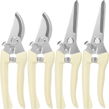 4PACK Pruning Shears Stainless Steel Garden Shears Sharp Handhled Gardening Sc