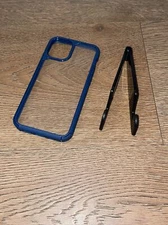 CaseKoo Apple Iphone 12 Mini 5.4 Clear Case With Blue Trim & Phone Stamd A866