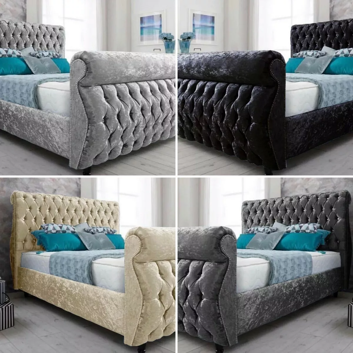 Swan on sale sleigh bed