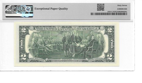 2017A* San Francisco Star $2 FRN (L* Block) PMG 67 EPQ Superb Gem Uncirculated - Picture 6 of 6