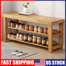 3 Tier Shoe Rack Seating Bench Hallway Storage Organiser Holder Stand Shoe Rack