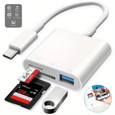 USB C SD Card Reader for Iphone 17/16/15/Samsung, USB C to Micro SD Memory Card