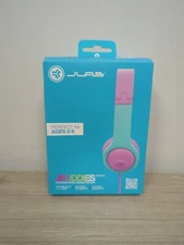 JBuddies Folding Gen 2 Kids Headphones Wired (Purple/Teal) - New