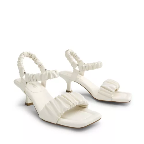 Women Square Open Toe Ankle Strap Low Kitten Heel Sandals Wedding Party Sandals - Picture 8 of 17