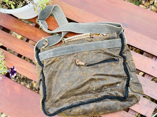 Bed Stu Genuine Distressed Brown Leather Messenger Bag Academia Preppy College - Picture 14 of 24