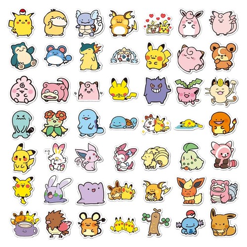 100 Stück Niedliche Anime Pokemon Aufkleber Motorrad Schreibwaren Wasserdicht Laptop Neu - Bild 3 von 4