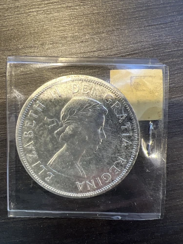 1958 CANADA 🇨🇦 Silver One 1 DOLLAR Coin  "BRITISH COLUMBIA" ELIZABETH II, UNC.