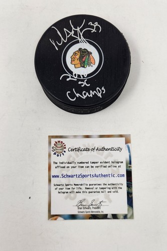 Dustin Byfuglien Signed Chicago Blackhawks puck w/2010 SC Champs inscription COA