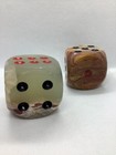 Vintage Onyx Dice Bookends Paperweights Casino MCM Stone Display Decorative Huge