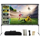100 inch Projector Screen with Stand, Portable Front & Rear Projection Screen.