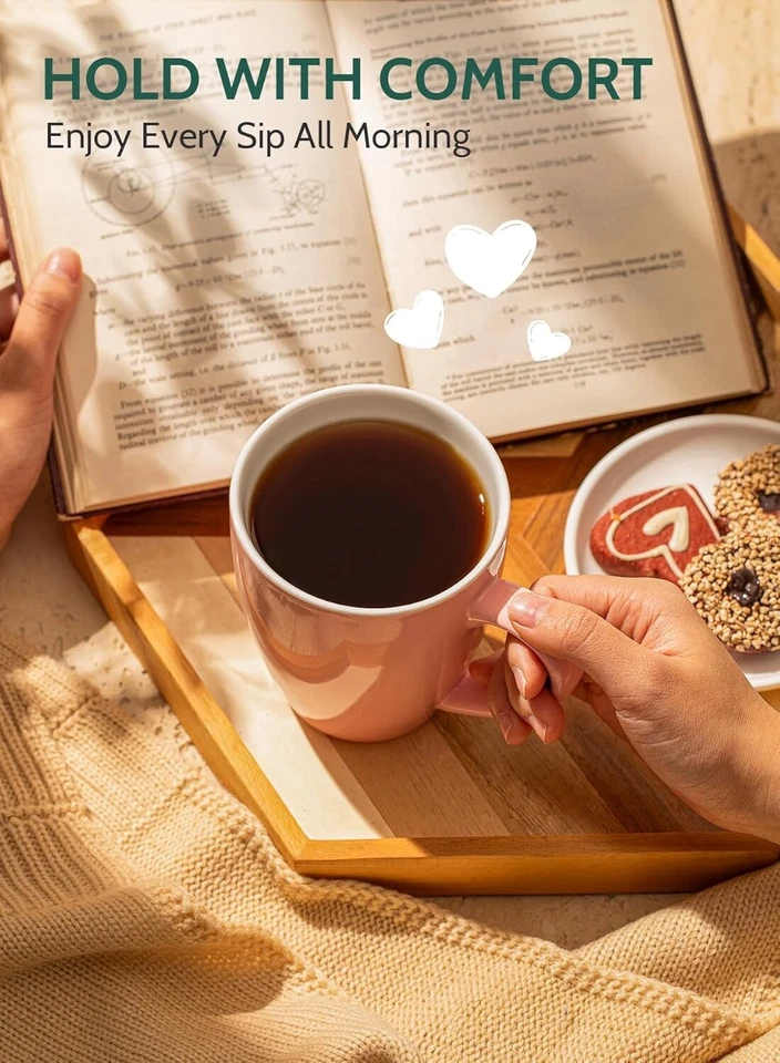 Tazas de café de porcelana - 16 onzas (hasta el borde) para cualquier bebida, juego de 4 Foto 4 de 4