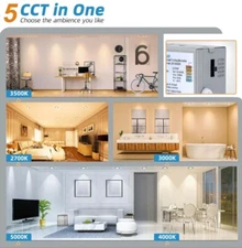 12 Pack 6" Recessed Lighting 5CCT LED Recessed Light Black 2700K-5000K NEW/OB