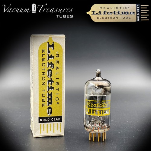 12AU7 ( ECC82 ) Realistic Lifetime Gold Clad AMPLITREX Tested Tube Made in Japan