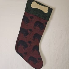 Australian Shepherd Maroon Christmas Stocking 