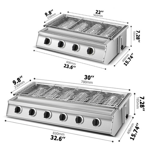 4/6 Brenner LPG Gas Home BBQ Grill Outdoor Picknick Party Grill Kocher Rauchfrei - Bild 3 von 15