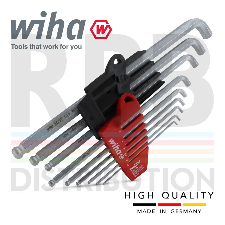 Wiha 35480 L-key Hex Allen key ProStar Sliding Holder 9pcs Ball End Hexagon - Image 4 of 4