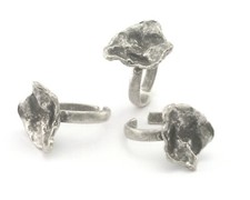 Adjustable Ring Organic Leaf Antique silver plated brass 4-7US size 4135