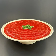 Strawberry Cake Stand Hand Painted in Portugal