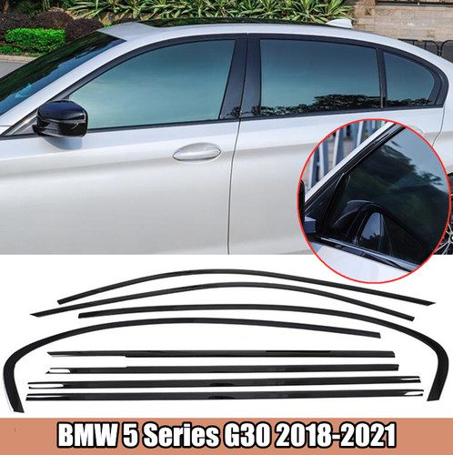 Gloss Black Stainless Steel Window Trim Strips For BMW 3 Series G20 (2019-2023) – Titanium Black Finish