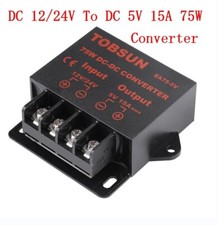 12V 24V to 5V Buck Converter DC-DC Voltage Regulator Step Down Reducer 15A 75W