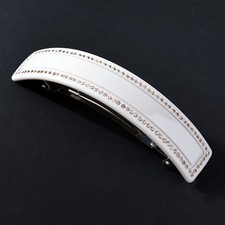 Rectangle Ivory Rhinestone Crystal Hair Clip Barrette Ponytail Holder B7702