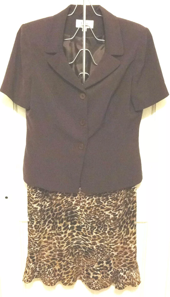Mid length clearance leopard skirts jacket
