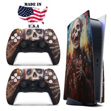 PS5 Disc Version Console  Controller Vinyl Skin Decal Wrap Horror Skeleton