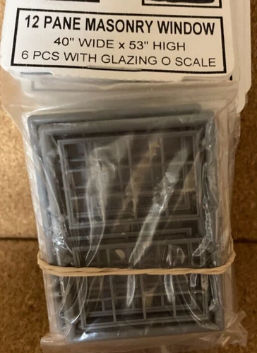 Tichy Train Group 2012 Masonry Window O 40 x 53" Fits .82 x .120" 12-Pane Pack 6 - Picture 2 of 2