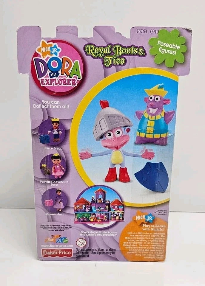 Fisher Price Nick Jr. 多拉魔法城堡皇家靴子和 Tico 公仔 全新 — 第 3/4 张图片