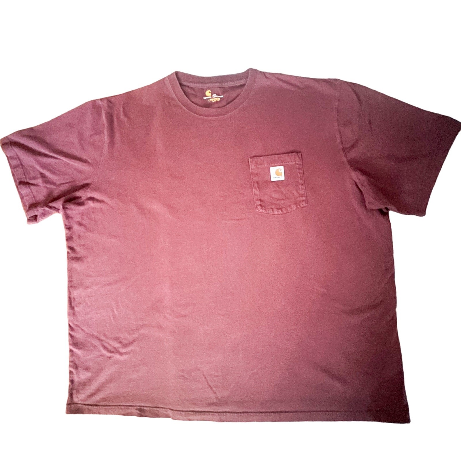 Carhartt T-Shirt M 4XL Short Sleeve Crewneck Original Fit Pocket Dark Maroon thumbnail 2